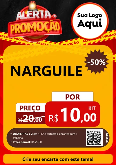 Modelo de Cartaz para Cartaz A4 Vertical com o tema Alerta de Promoção para Tabacaria
