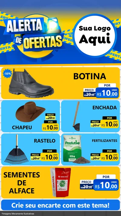 Modelo de TV para TV Vertical com o tema Alerta de Ofertas para Agropecuária