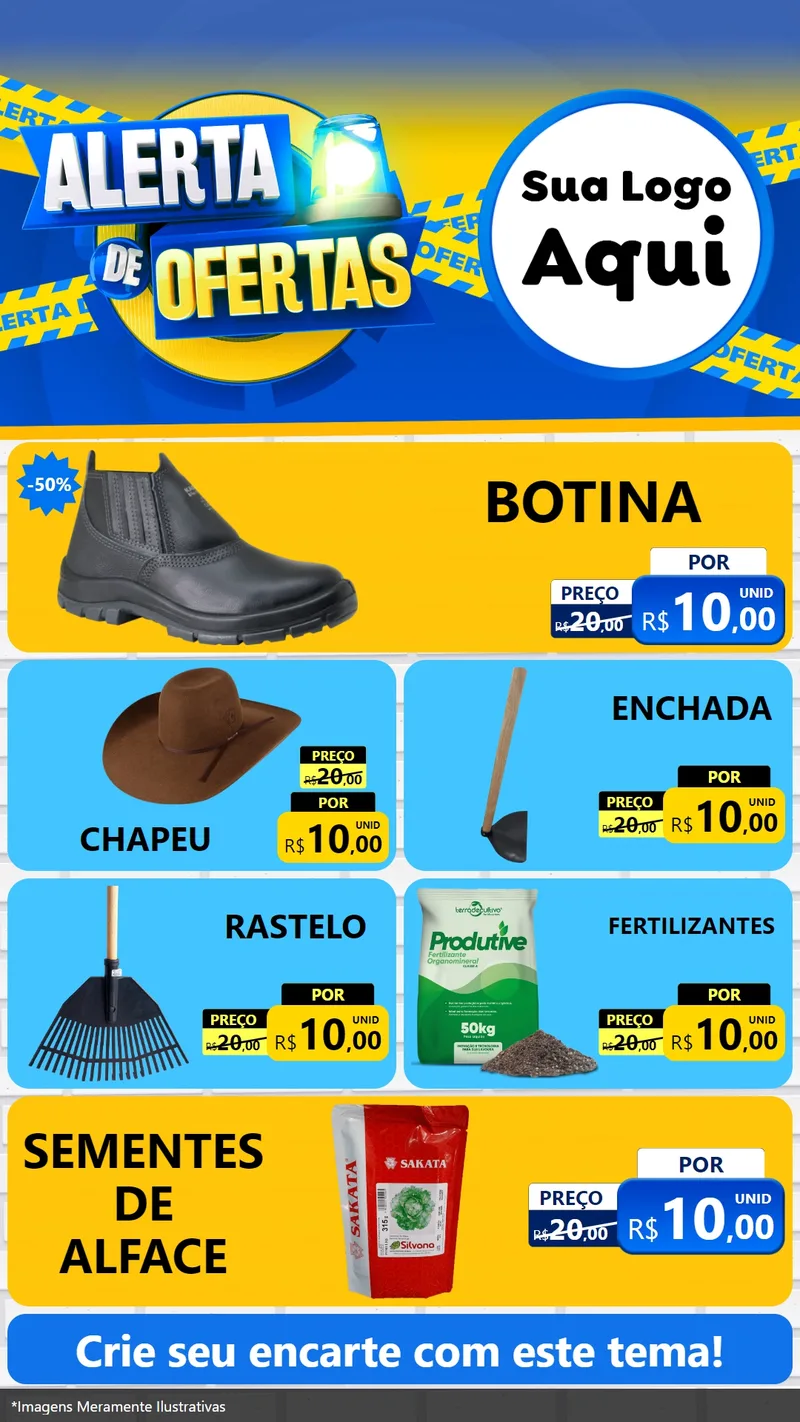 Modelo de TV para TV Vertical com o tema Alerta de Ofertas para Agropecuária