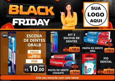 Modelo de Encarte para Encarte A4 Horizontal com o tema Black Friday para Higiene Pessoal