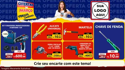 Modelo de TV para TV Horizontal com o tema Ofertas de Março - Preços Incríveis para Maquinas e Ferramentas