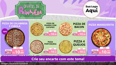 Modelo de TV para TV Horizontal com o tema Ofertas de Primavera para Pizzaria