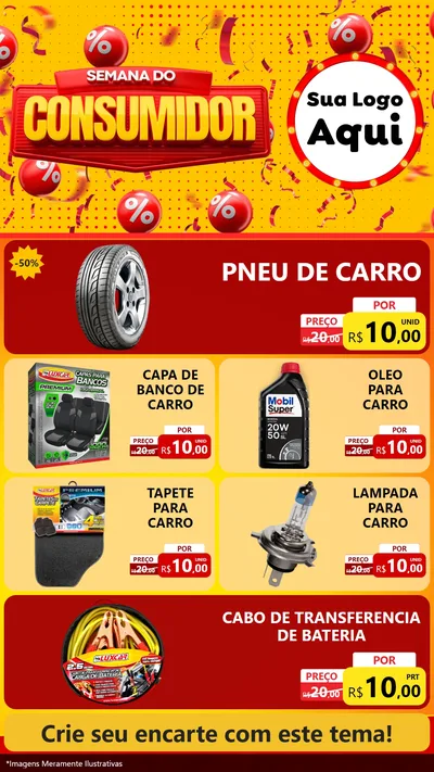 Modelo de TV para TV Vertical com o tema Semana do Consumidor para Auto peças