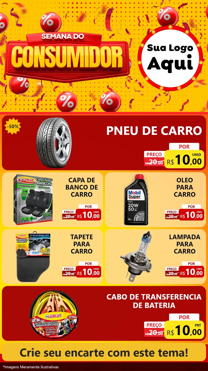 Modelo de TV para TV Vertical com o tema Semana do Consumidor para Auto peças