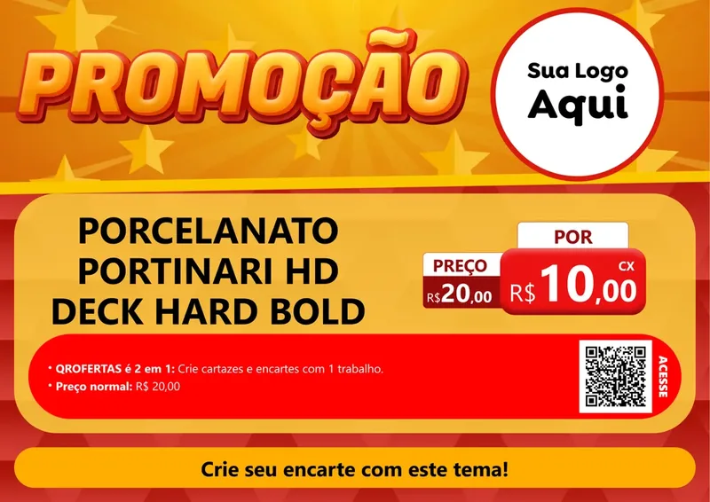Modelo de Cartaz para Cartaz A4 Horizontal com o tema Promoção para Pisos e revestimentos