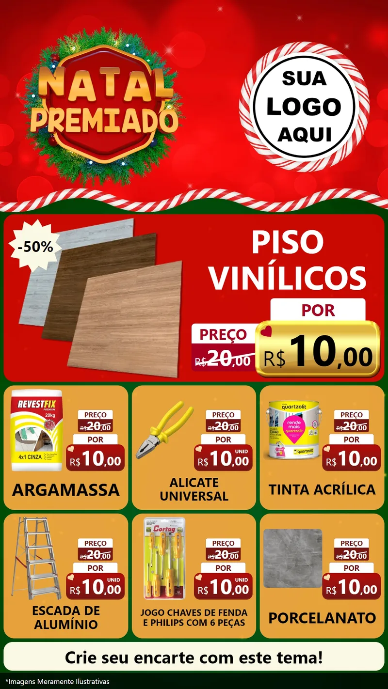 Modelo de Rede Social para Stories com o tema Natal Premiado para Material para Construção