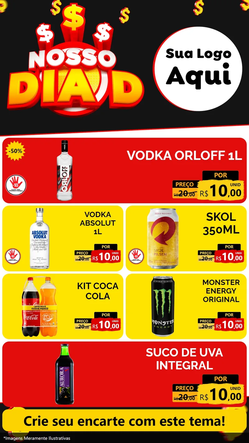 Modelo de TV para TV Vertical com o tema Nosso Dia D para Distribuidora de bebidas