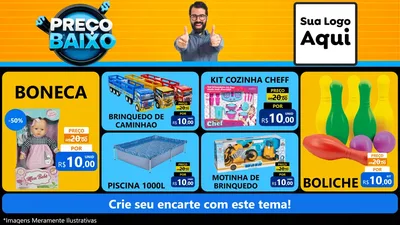 Modelo de TV para TV Horizontal com o tema Preço Baixo para Brinquedos