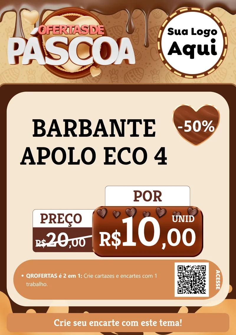Modelo de Cartaz para Cartaz A4 Vertical com o tema Ofertas de Páscoa para Armarinho e Aviamentos
