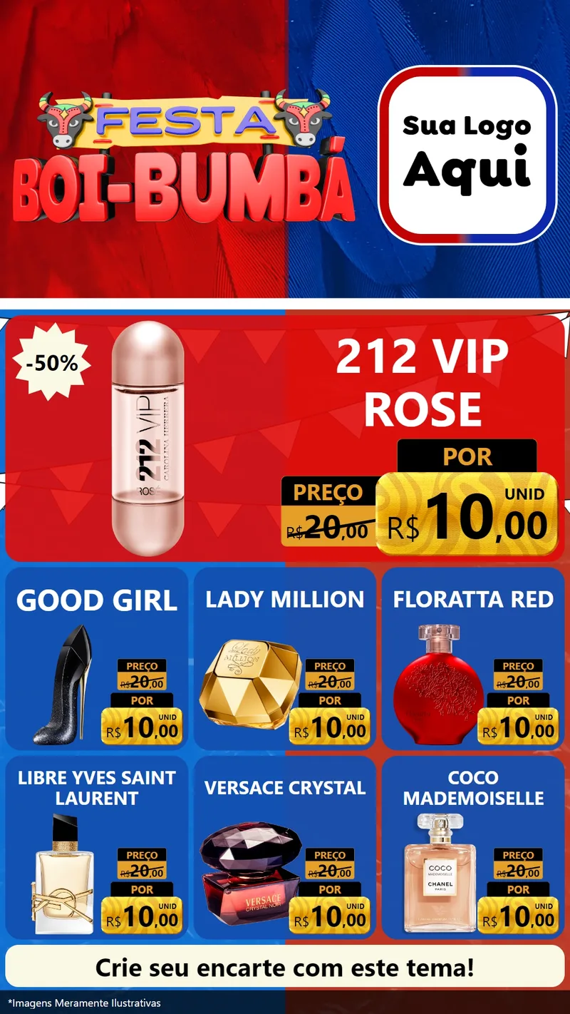 Modelo de Rede Social para Stories com o tema Festa Boi Bumbá para Perfumes