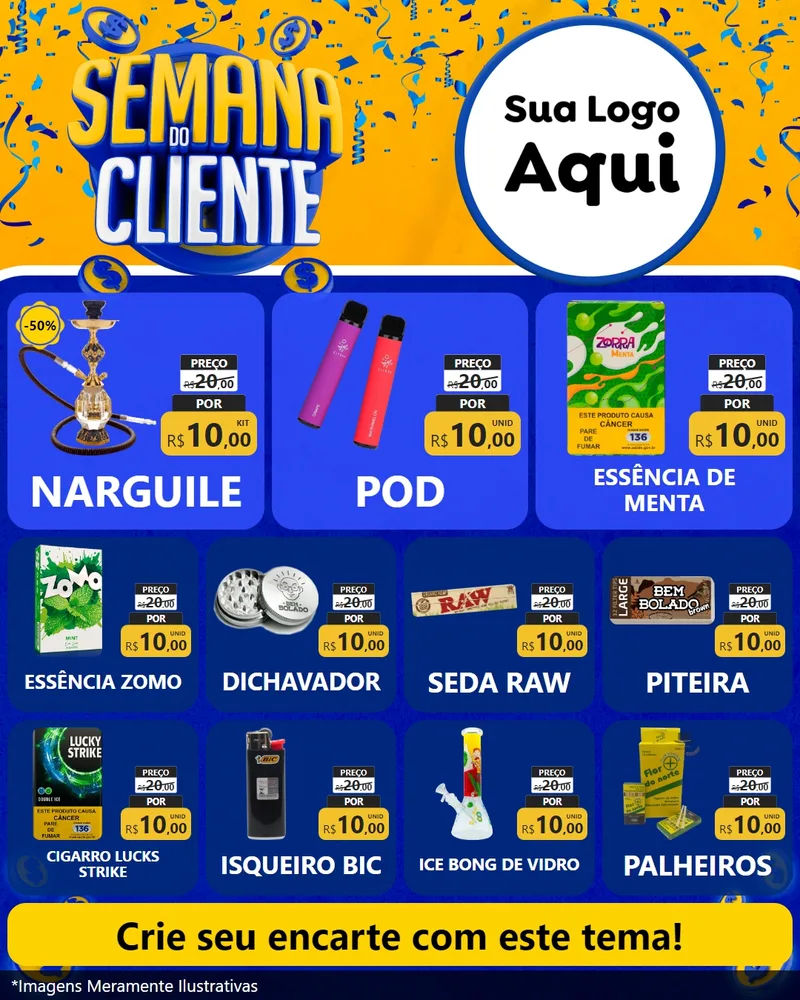 Modelo de Rede Social para Feed Instagram com o tema Semana do Cliente para Tabacaria