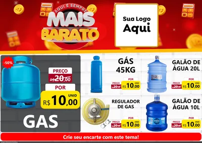 Modelo de Encarte para Encarte A4 Horizontal com o tema Mais Barato para Água e gás