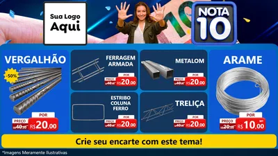 Modelo de TV para TV Horizontal com o tema Nota 10 para Ferragens