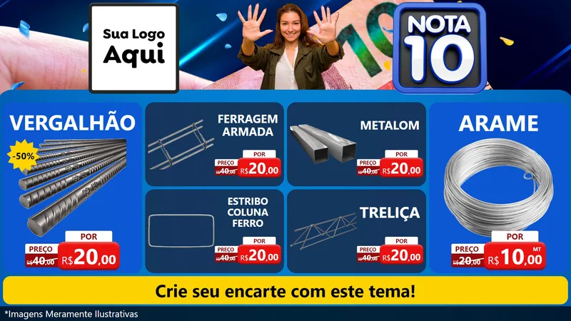 Modelo de TV para TV Horizontal com o tema Nota 10 para Ferragens