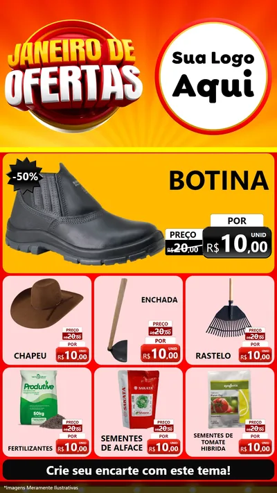 Modelo de Rede Social para Stories com o tema Janeiro de Ofertas para Agropecuária