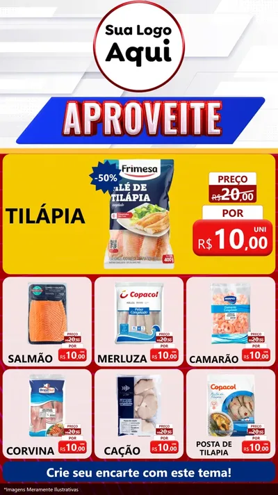 Modelo de Rede Social para Stories com o tema Aproveite para Peixaria