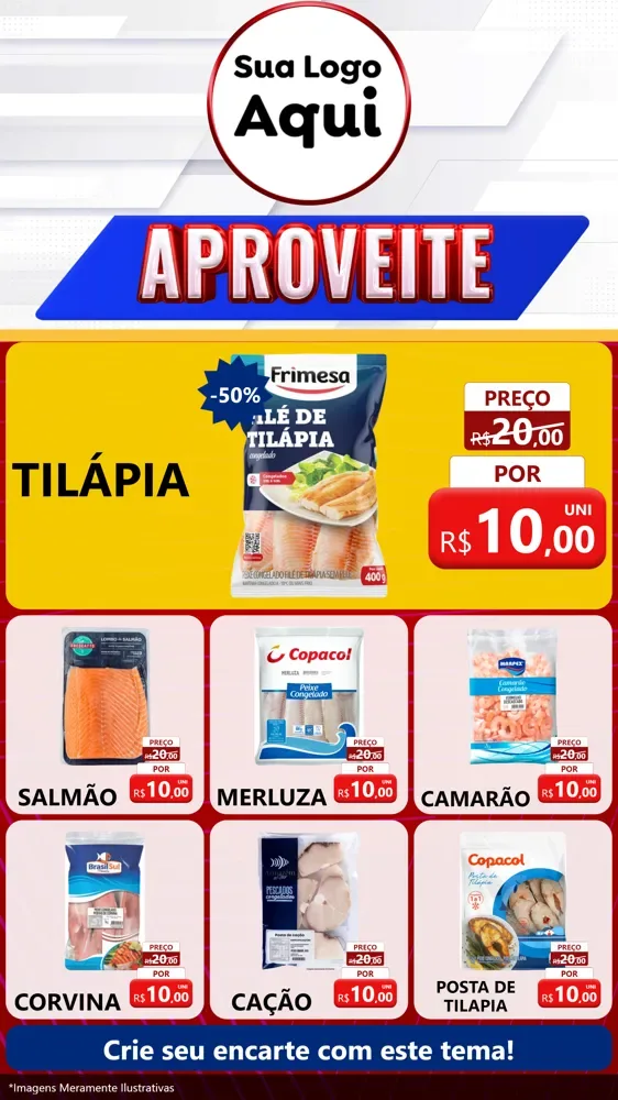 Modelo de Rede Social para Stories com o tema Aproveite para Peixaria