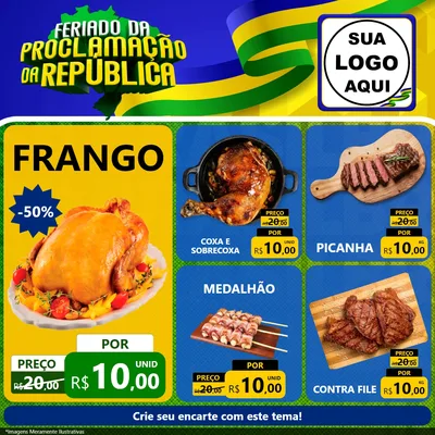 Modelo de Rede Social para Feed Facebook com o tema Feriado da Proclamação da República para Assados