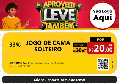 Modelo de Cartaz para Cartaz A4 Horizontal com o tema Aproveite e Leve Também para Cama, Mesa e Banho