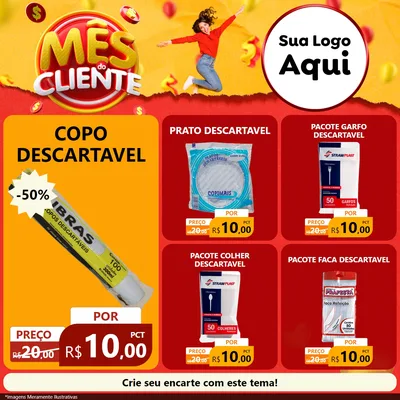 Modelo de Rede Social para Feed Facebook com o tema Mês do Cliente para Embalagens