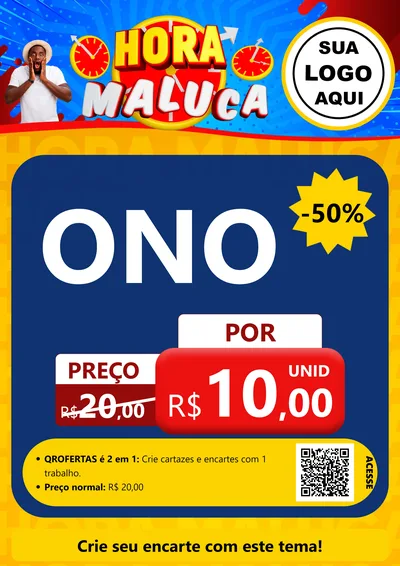 Modelo de Cartaz para Cartaz A4 Vertical com o tema Hora Maluca para Óticas