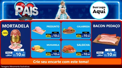 Modelo de TV para TV Horizontal com o tema Mês Dos Pais para Frios e Laticínios