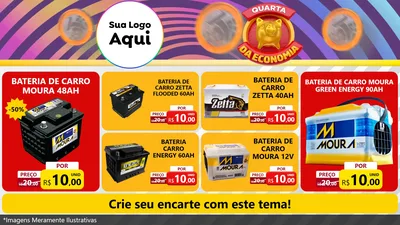 Modelo de TV para TV Horizontal com o tema Quarta da Economia para Baterias Elétricas