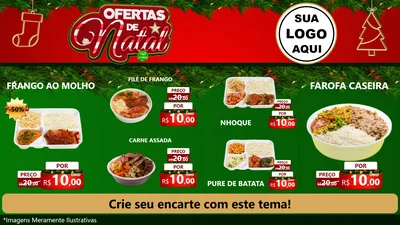 Modelo de TV para TV Horizontal com o tema Ofertas de Natal para Restaurante