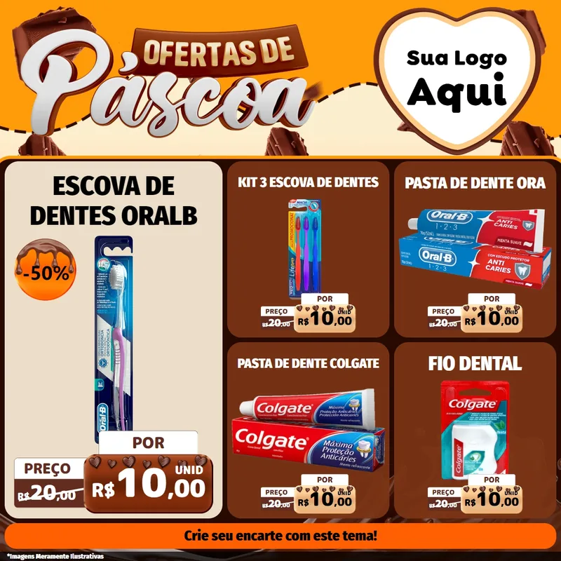 Modelo de Rede Social para Feed Facebook com o tema Ofertas de Páscoa para Higiene Pessoal