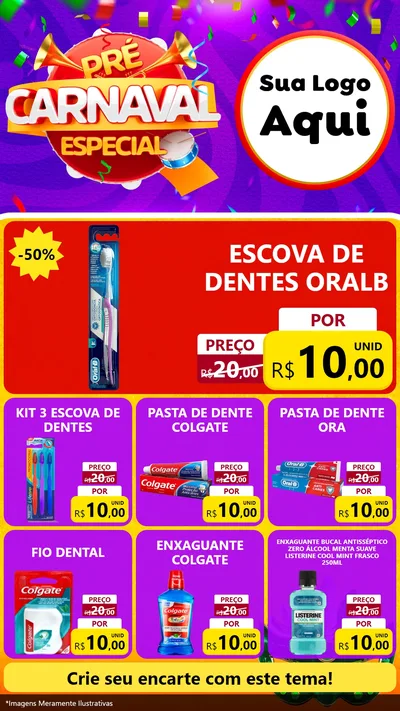Modelo de Rede Social para Stories com o tema Pré-Carnaval Especial para Higiene Pessoal