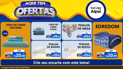 Modelo de TV para TV Horizontal com o tema Aqui Tem Ofertas para Cama, Mesa e Banho
