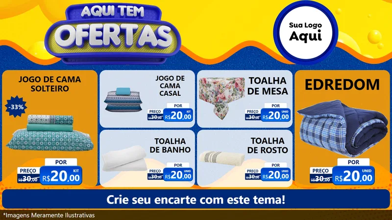 Modelo de TV para TV Horizontal com o tema Aqui Tem Ofertas para Cama, Mesa e Banho