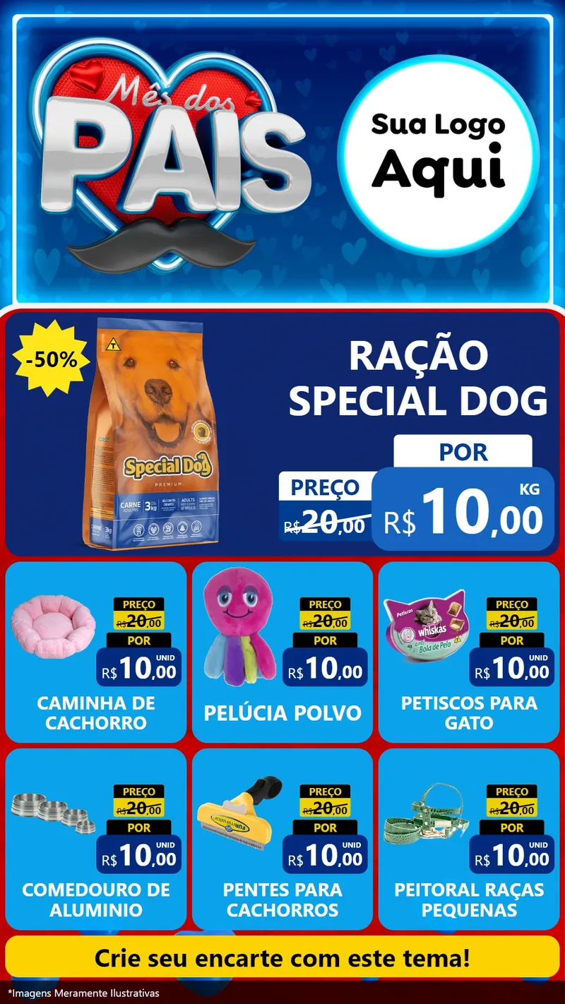 Modelo de Rede Social para Stories com o tema Mês Dos Pais para Pet Shop