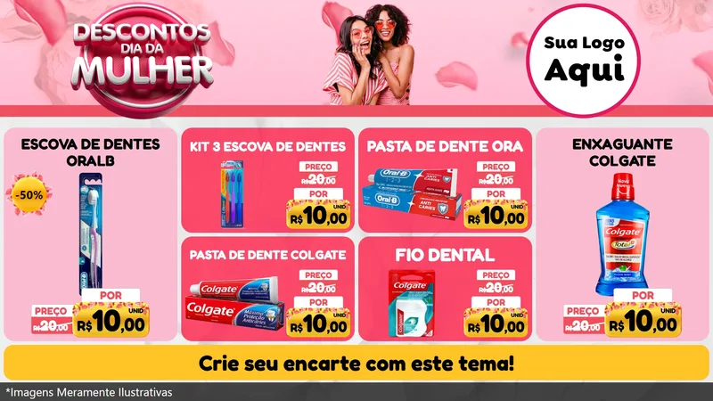 Modelo de TV para TV Horizontal com o tema Descontos Dia da Mulher para Higiene Pessoal