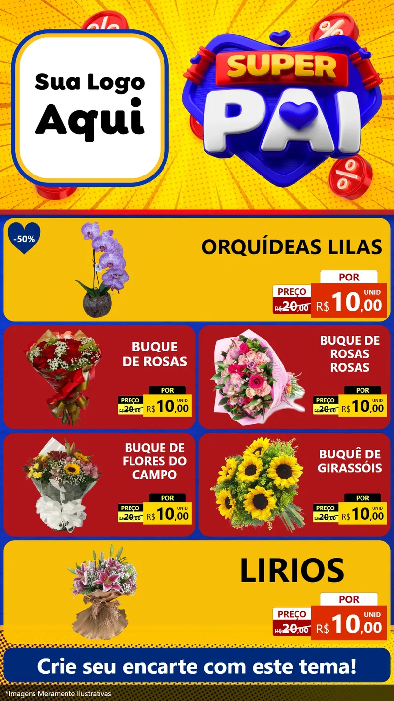 Modelo de TV para TV Vertical com o tema Super Pai para Floricultura e jardim