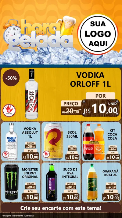 Modelo de Rede Social para Stories com o tema Hora da Gelada para Distribuidora de bebidas