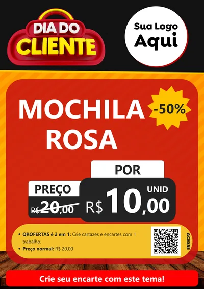 Modelo de Cartaz para Cartaz A4 Vertical com o tema Dia do Cliente para Papelaria