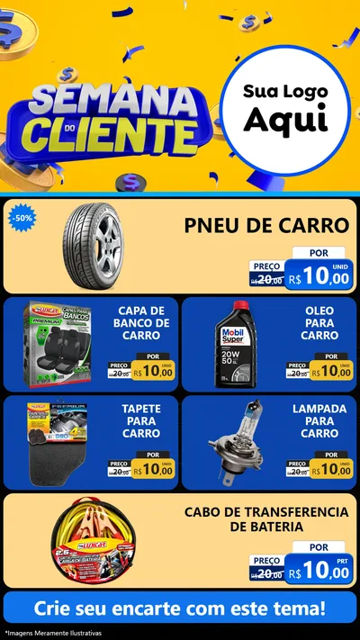 Modelo de TV para TV Vertical com o tema Semana do Cliente para Auto peças