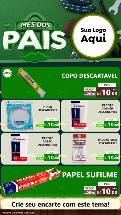 Modelo de TV para TV Vertical com o tema Mês dos Pais para Embalagens