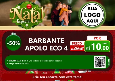 Modelo de Cartaz para Cartaz A4 Horizontal com o tema Natal Especial para Armarinho e Aviamentos