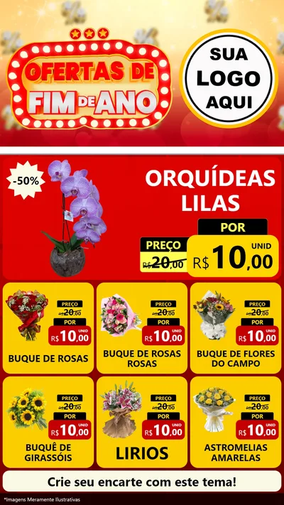 Modelo de Rede Social para Stories com o tema Ofertas de Fim de Ano para Floricultura e jardim