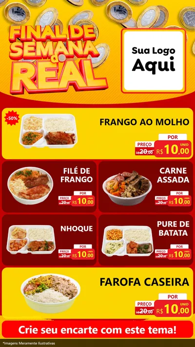 Modelo de TV para TV Vertical com o tema Final de Semana do Real para Restaurante