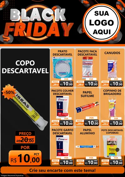 Modelo de Encarte para Encarte A4 Vertical com o tema Black Friday para Embalagens