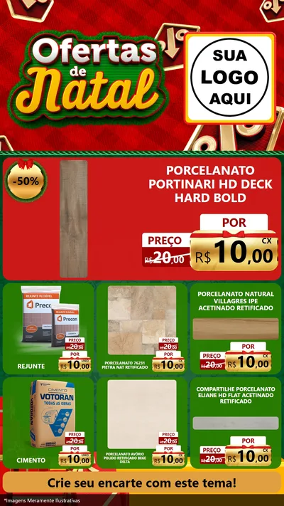 Modelo de Rede Social para Stories com o tema Ofertas de Natal para Pisos e revestimentos