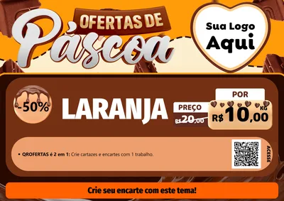 Modelo de Cartaz para Cartaz A4 Horizontal com o tema Ofertas de Páscoa para Hortifrúti
