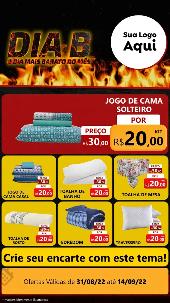 Modelo de Rede Social para Stories com o tema Dia B para Cama, Mesa e Banho