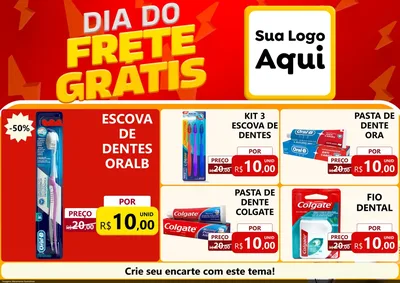 Modelo de Encarte para Encarte A4 Horizontal com o tema Dia do Frete Grátis para Higiene Pessoal