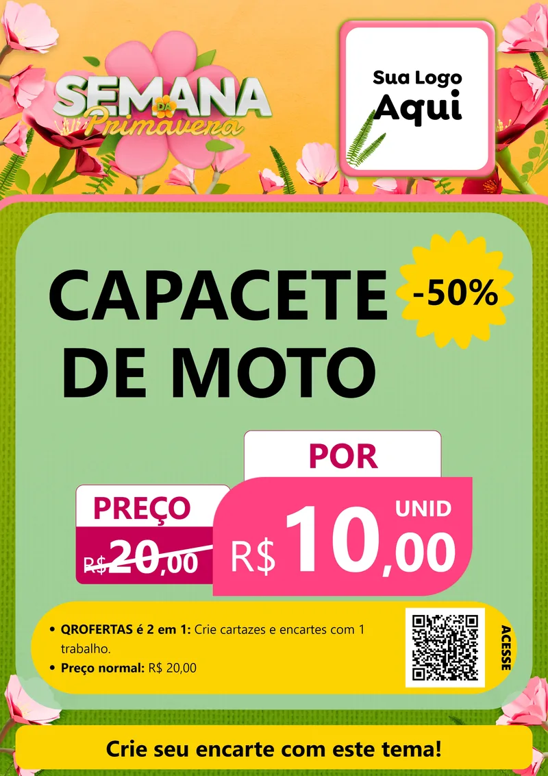 Modelo de Cartaz para Cartaz A4 Vertical com o tema Semana da Primavera para Moto peças