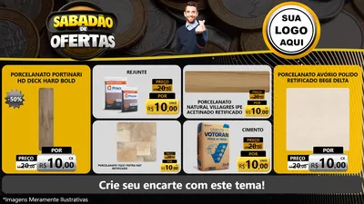 Modelo de TV para TV Horizontal com o tema Sabadão de Ofertas para Pisos e revestimentos