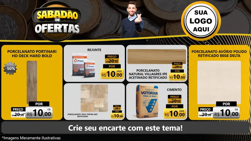 Modelo de TV para TV Horizontal com o tema Sabadão de Ofertas para Pisos e revestimentos